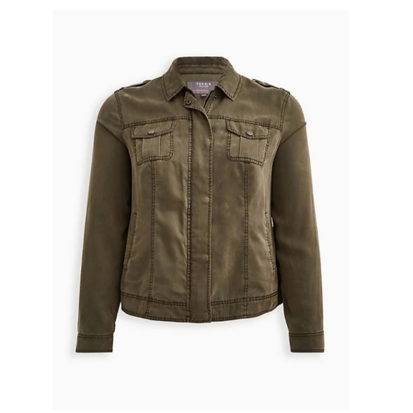 🆕️ Torrid Olive Bomber Jacket Size 1X - Picture 4 of 5